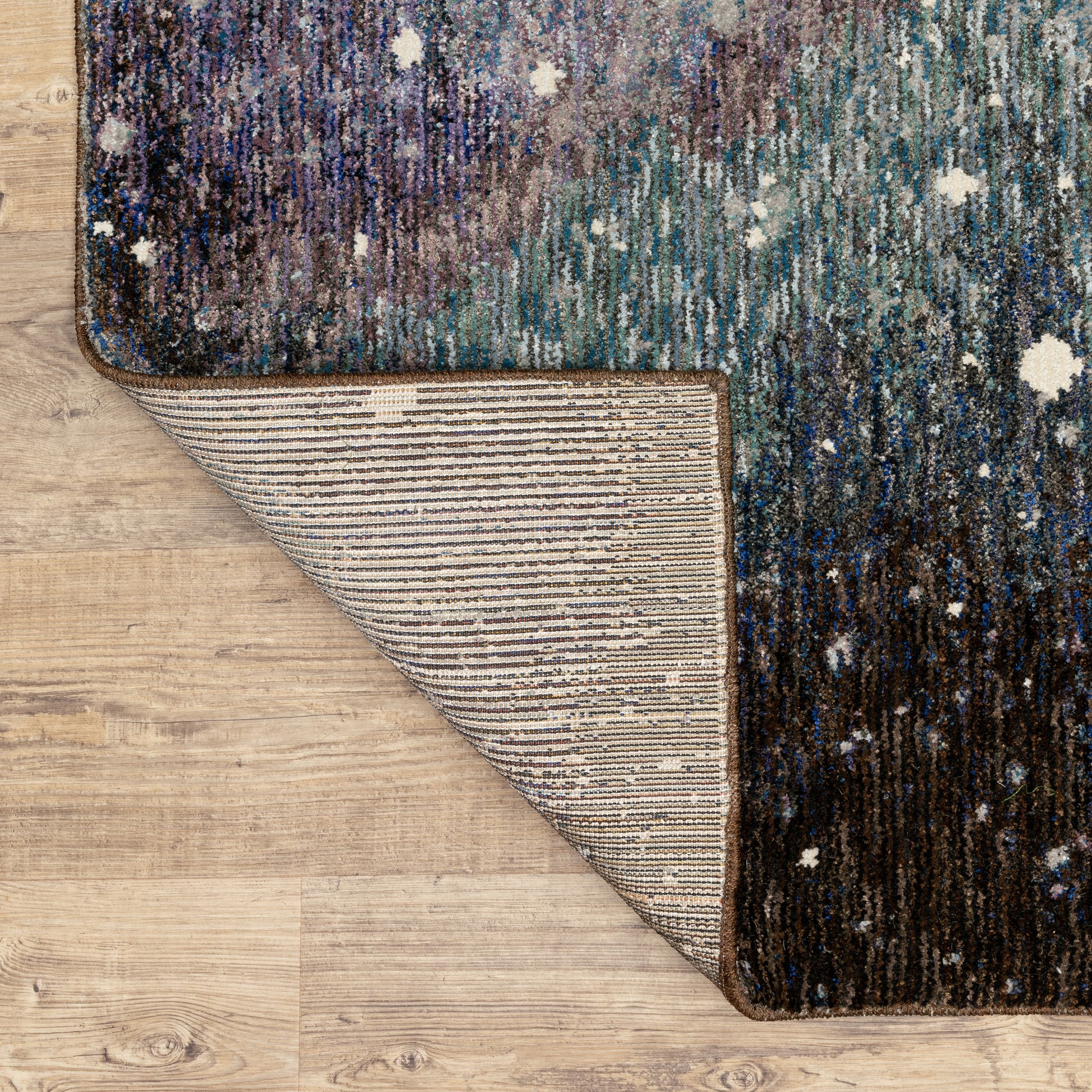 Evolution Abstract Midnight/ Purple Cut Pile Rug