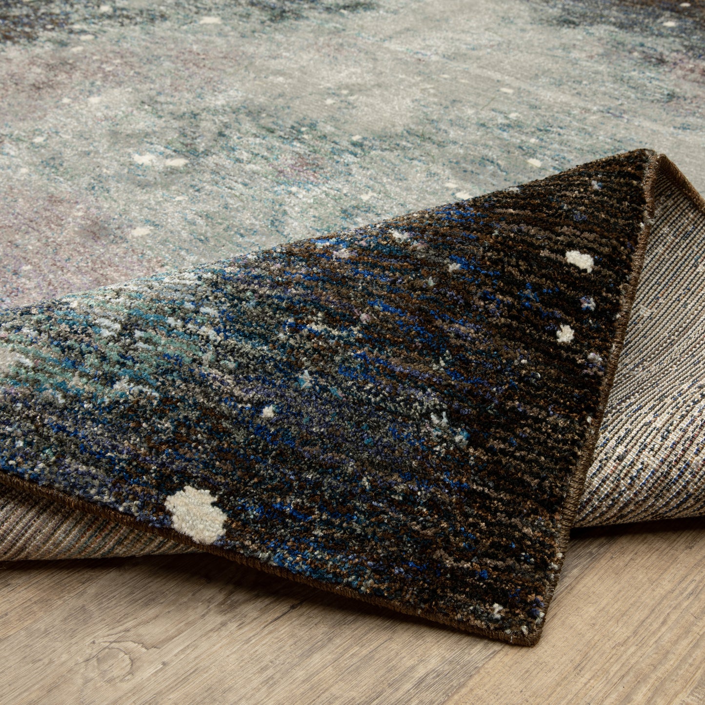 Evolution Abstract Midnight/ Purple Cut Pile Rug