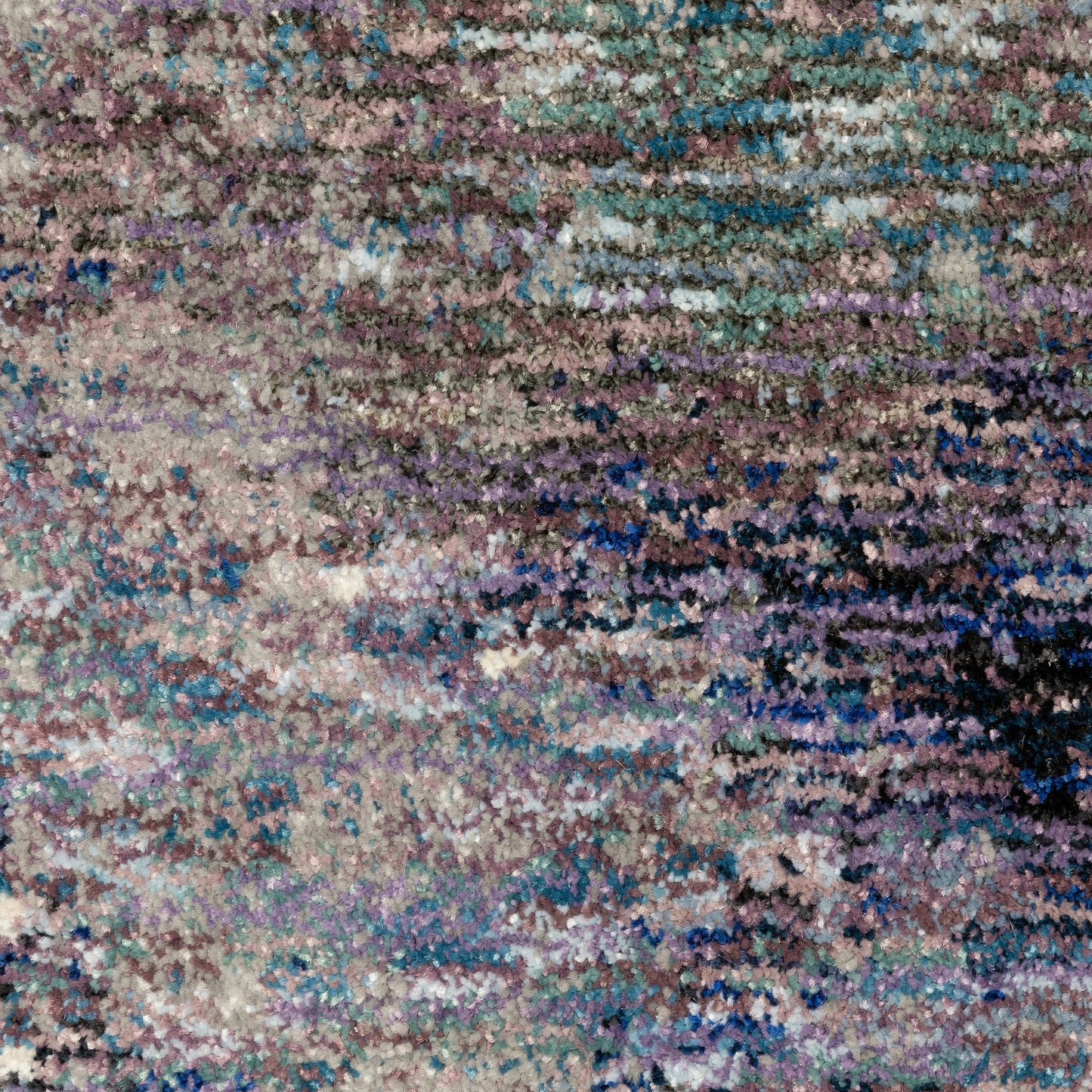 Evolution Abstract Midnight/ Purple Cut Pile Rug