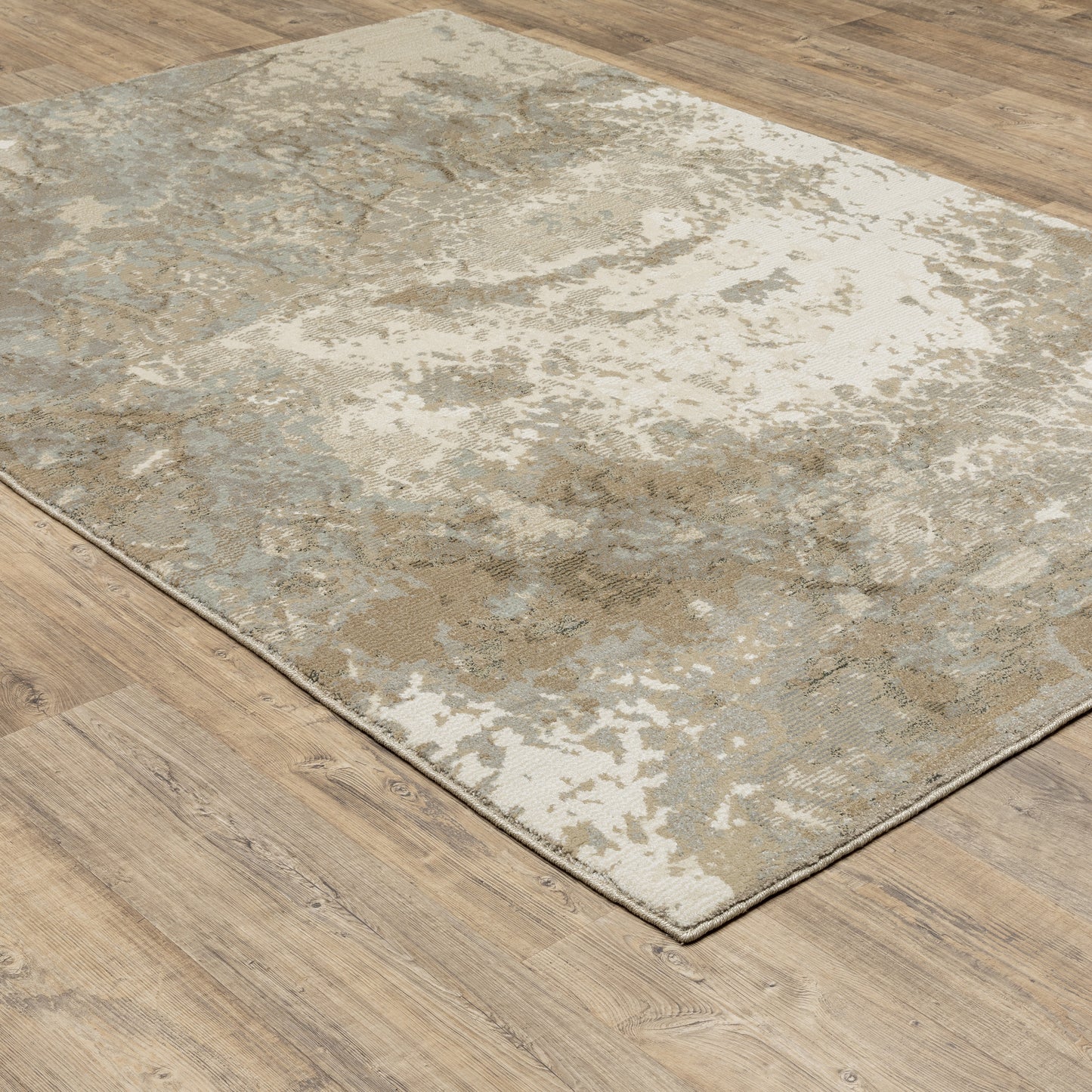 Evolution Abstract Beige/ Grey Cut Pile Rug