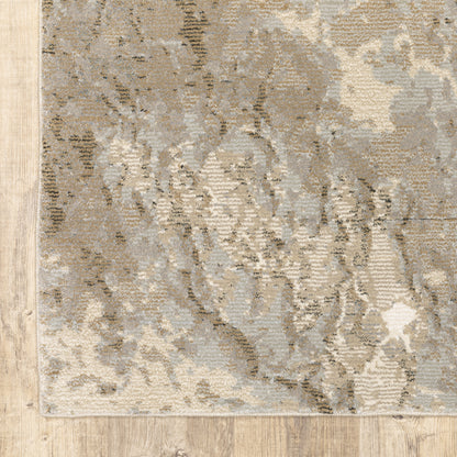 Evolution Abstract Beige/ Grey Cut Pile Rug