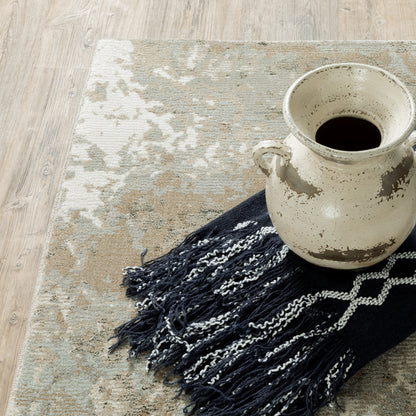 Evolution Abstract Beige/ Grey Cut Pile Rug