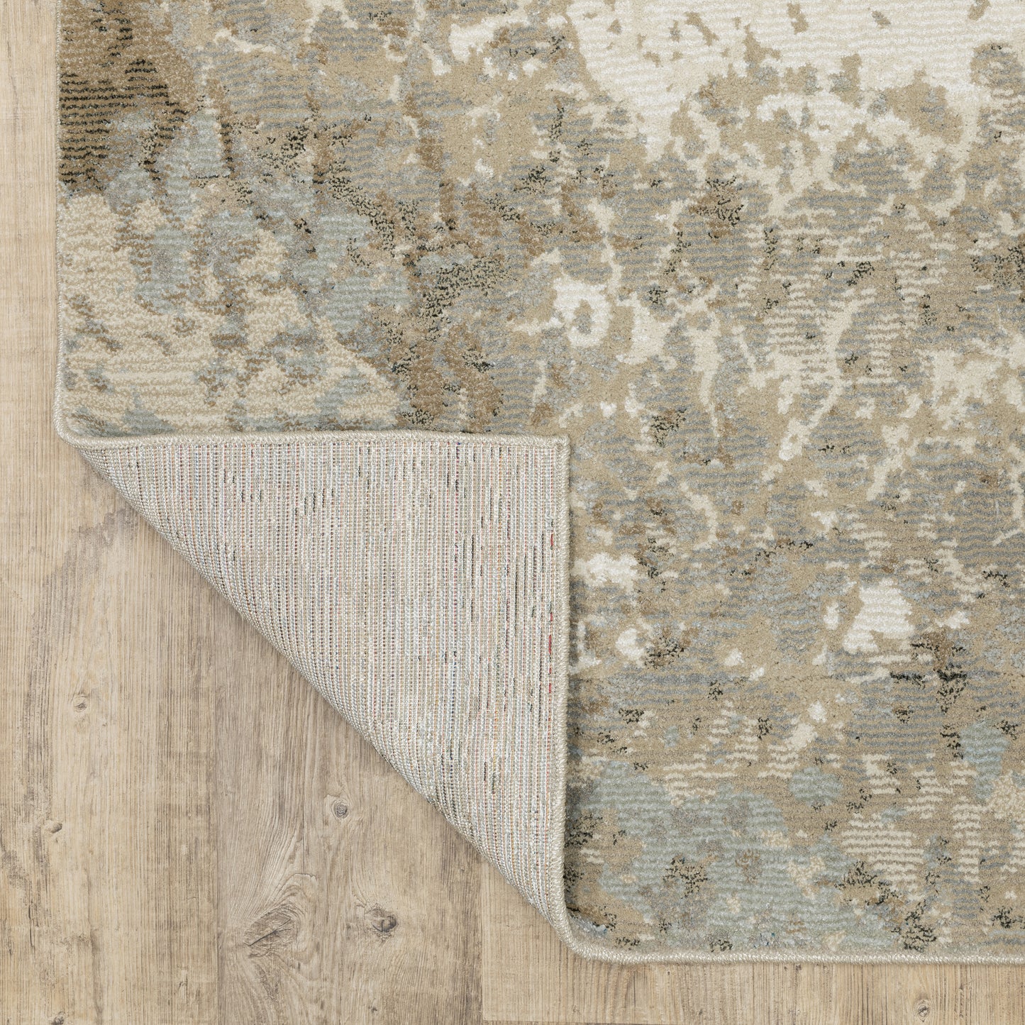 Evolution Abstract Beige/ Grey Cut Pile Rug