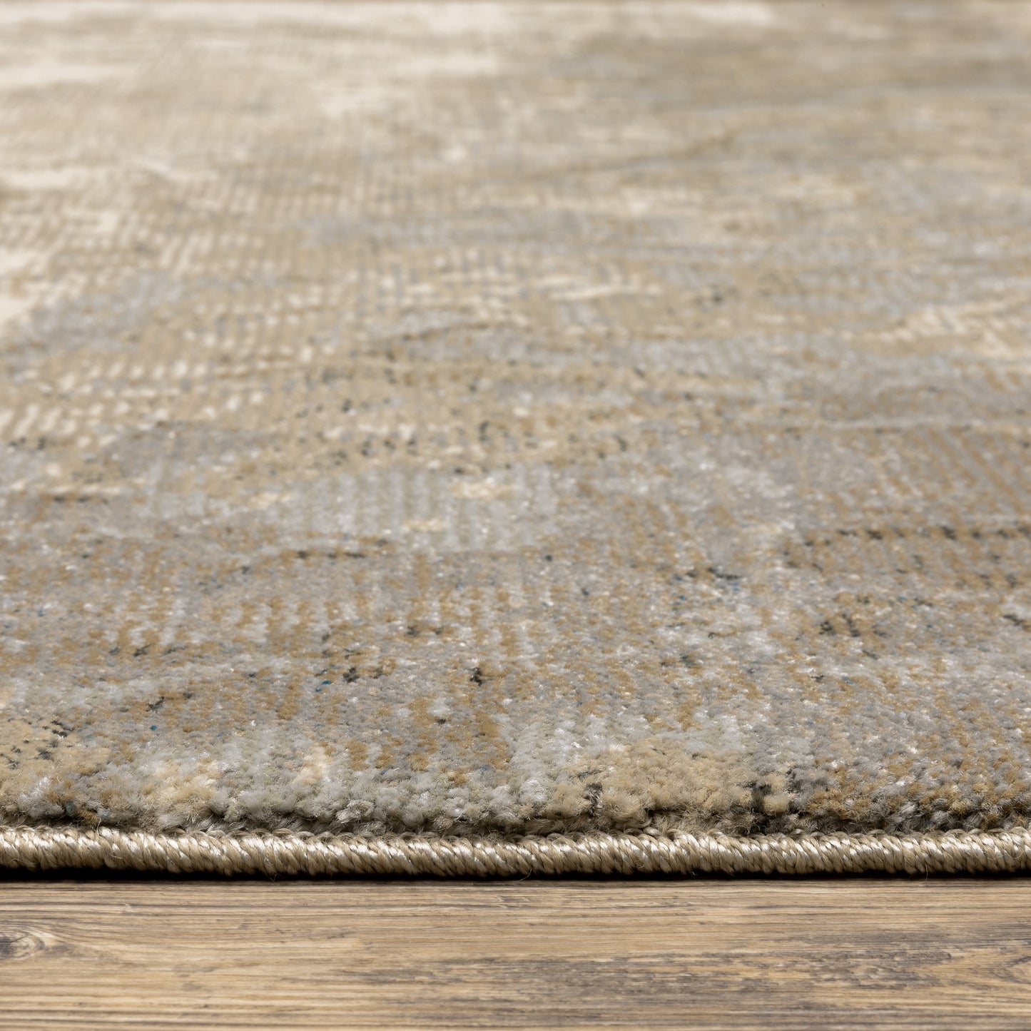Evolution Abstract Beige/ Grey Cut Pile Rug