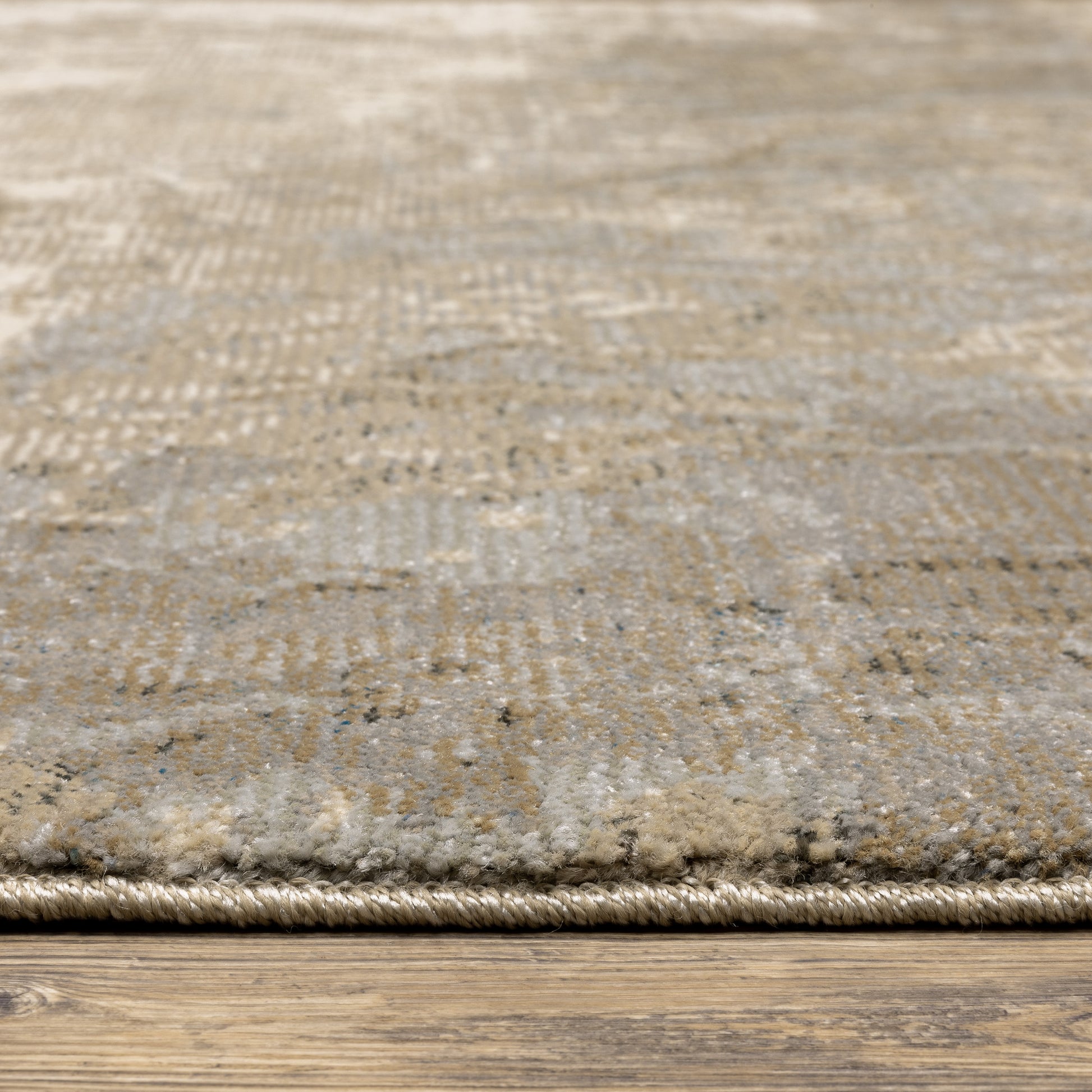 Evolution Abstract Beige/ Grey Cut Pile Rug