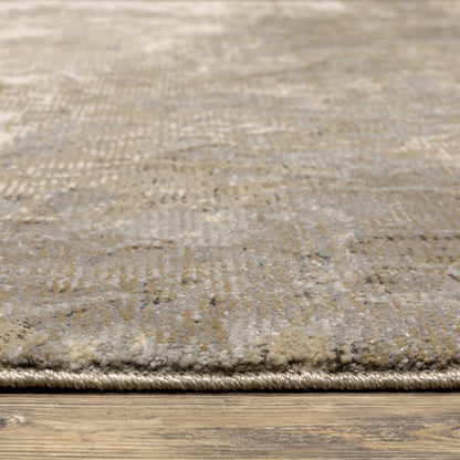 Evolution Abstract Beige/ Grey Cut Pile Rug