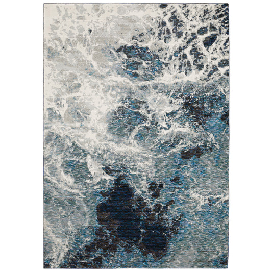 Evolution 0962A Blue Abstract Rug
