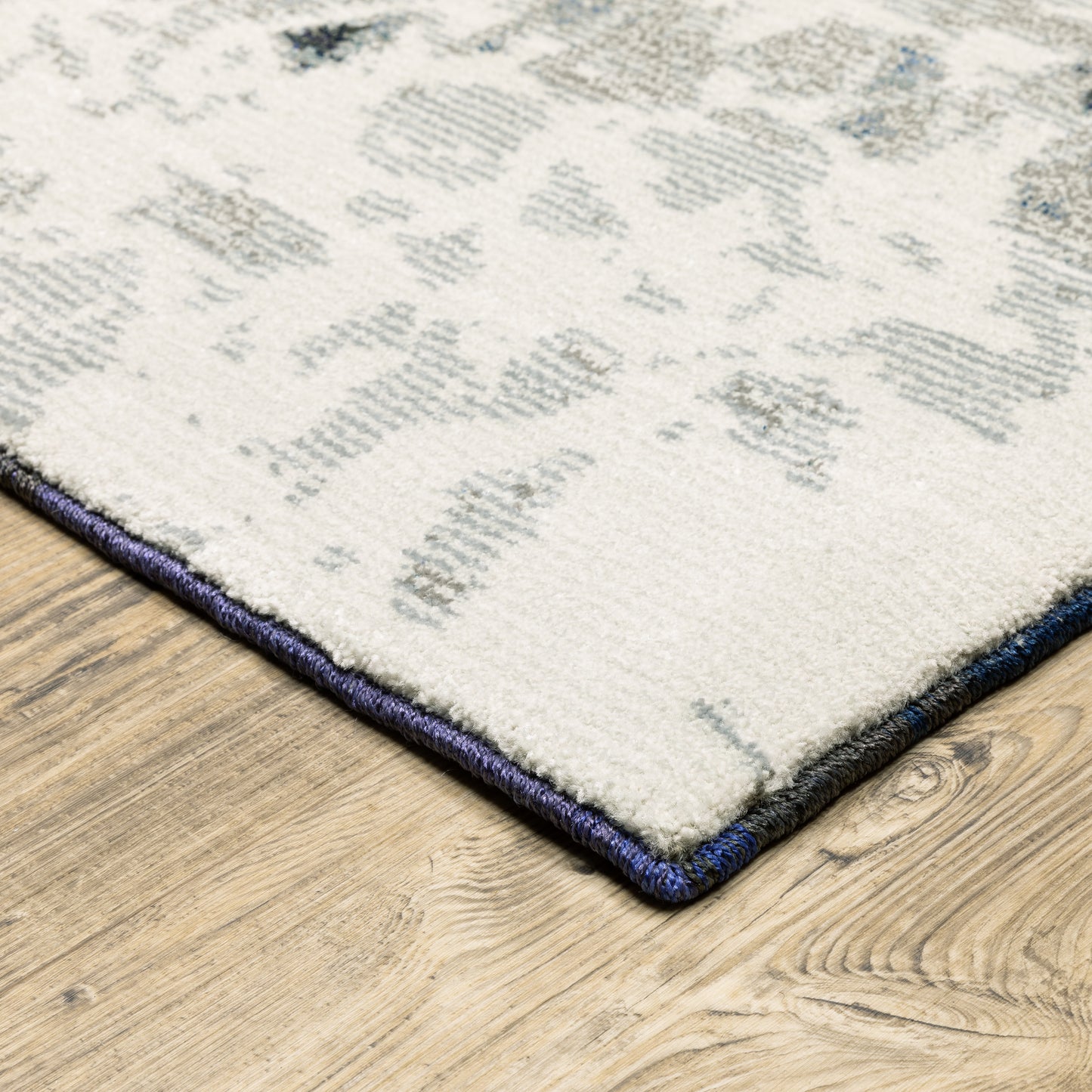 Evolution Abstract Blue/ Ivory Cut Pile Rug
