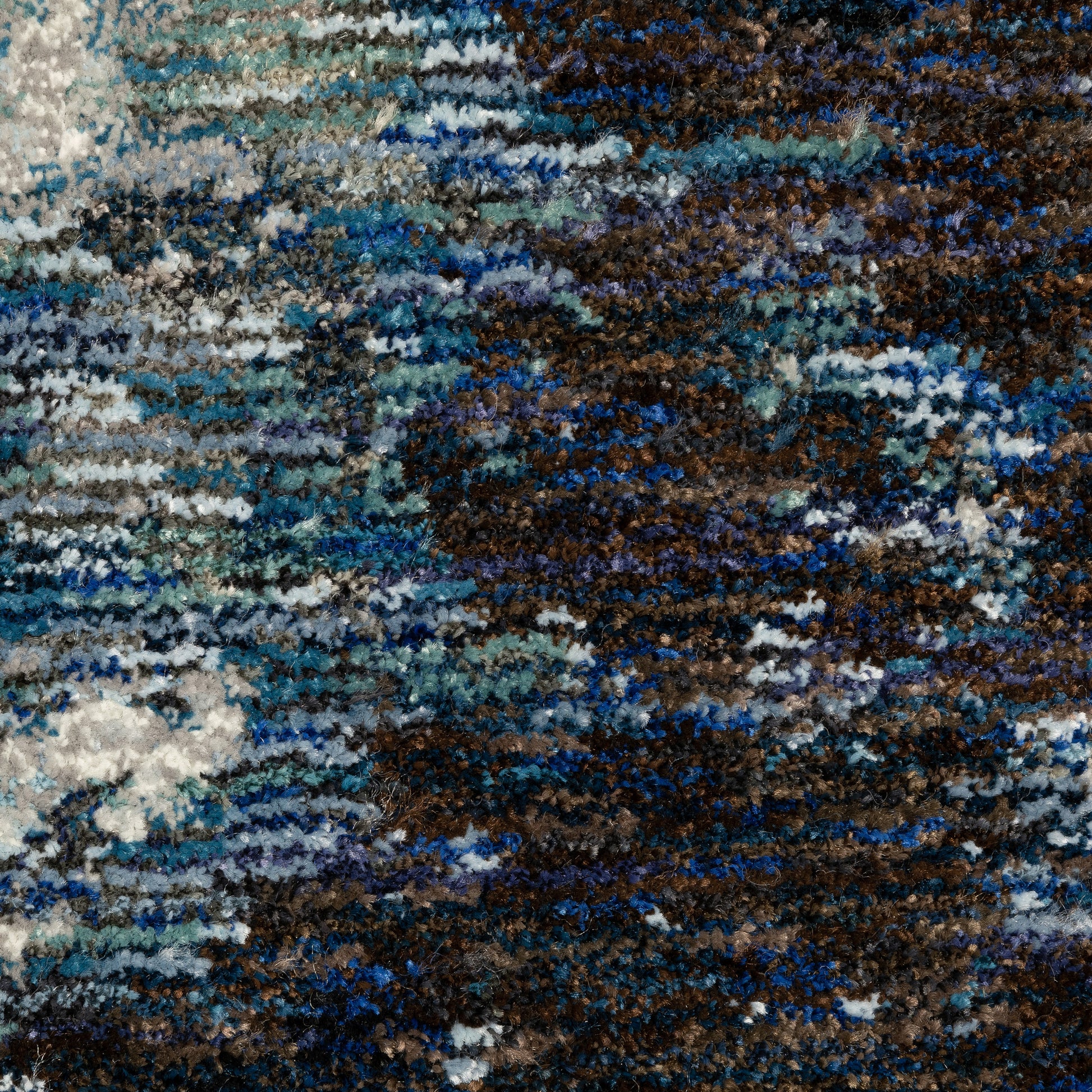 Evolution Abstract Blue/ Ivory Cut Pile Rug