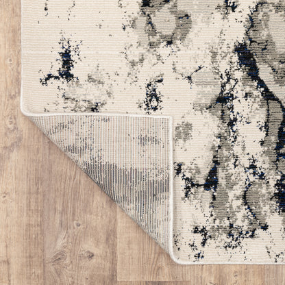 Evolution Abstract Ivory/ Beige Cut Pile Rug