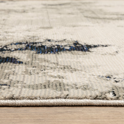 Evolution Abstract Ivory/ Beige Cut Pile Rug