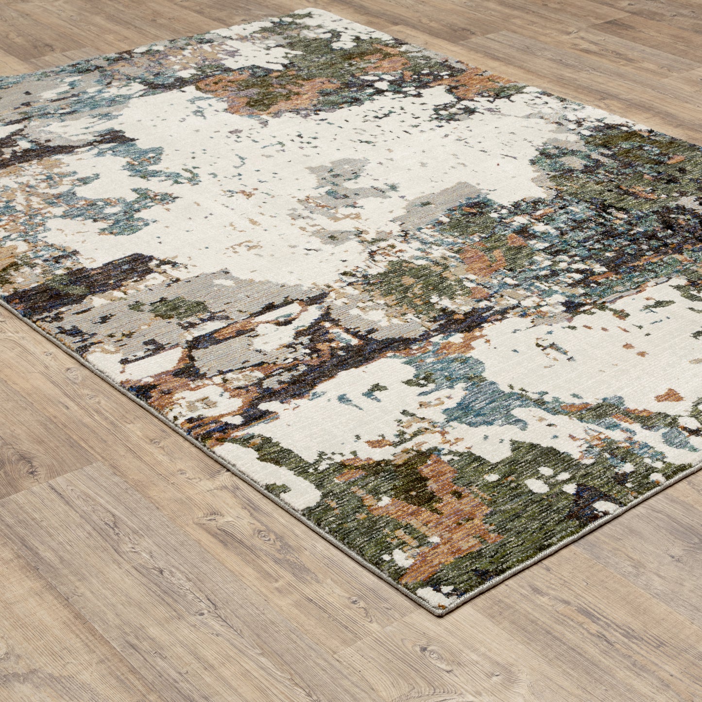 Evolution Abstract Ivory/ Multi Cut Pile Rug