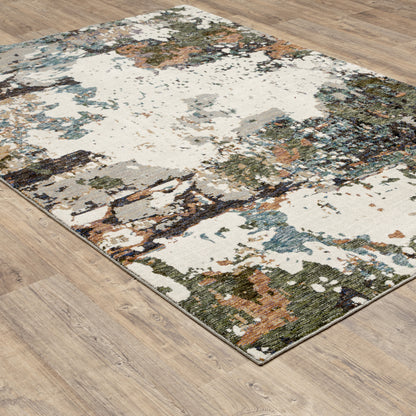 Evolution Abstract Ivory/ Multi Cut Pile Rug