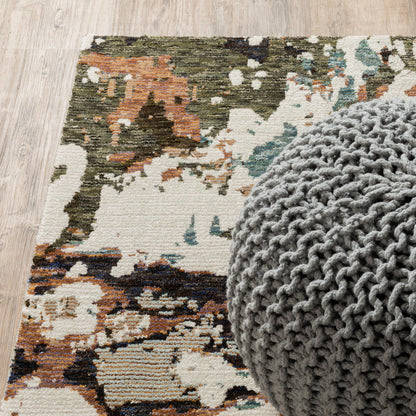Evolution Abstract Ivory/ Multi Cut Pile Rug