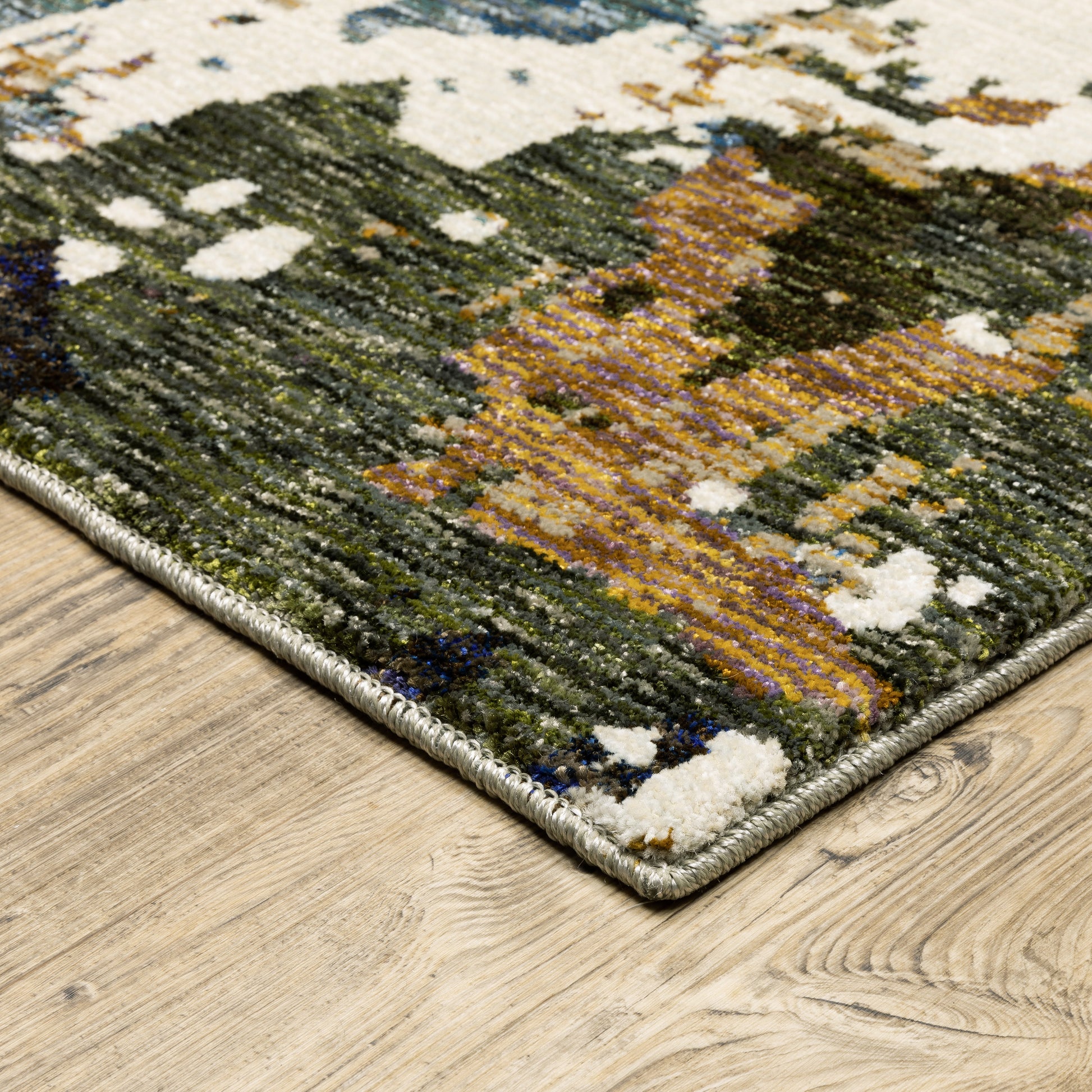 Evolution Abstract Ivory/ Multi Cut Pile Rug