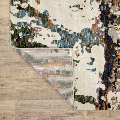 Evolution Abstract Ivory/ Multi Cut Pile Rug