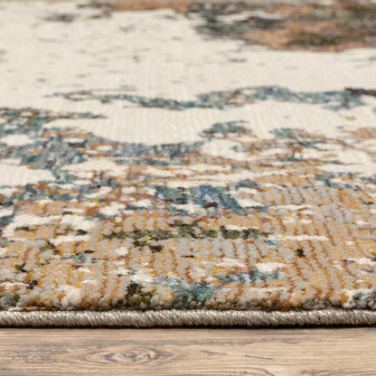 Evolution Abstract Ivory/ Multi Cut Pile Rug