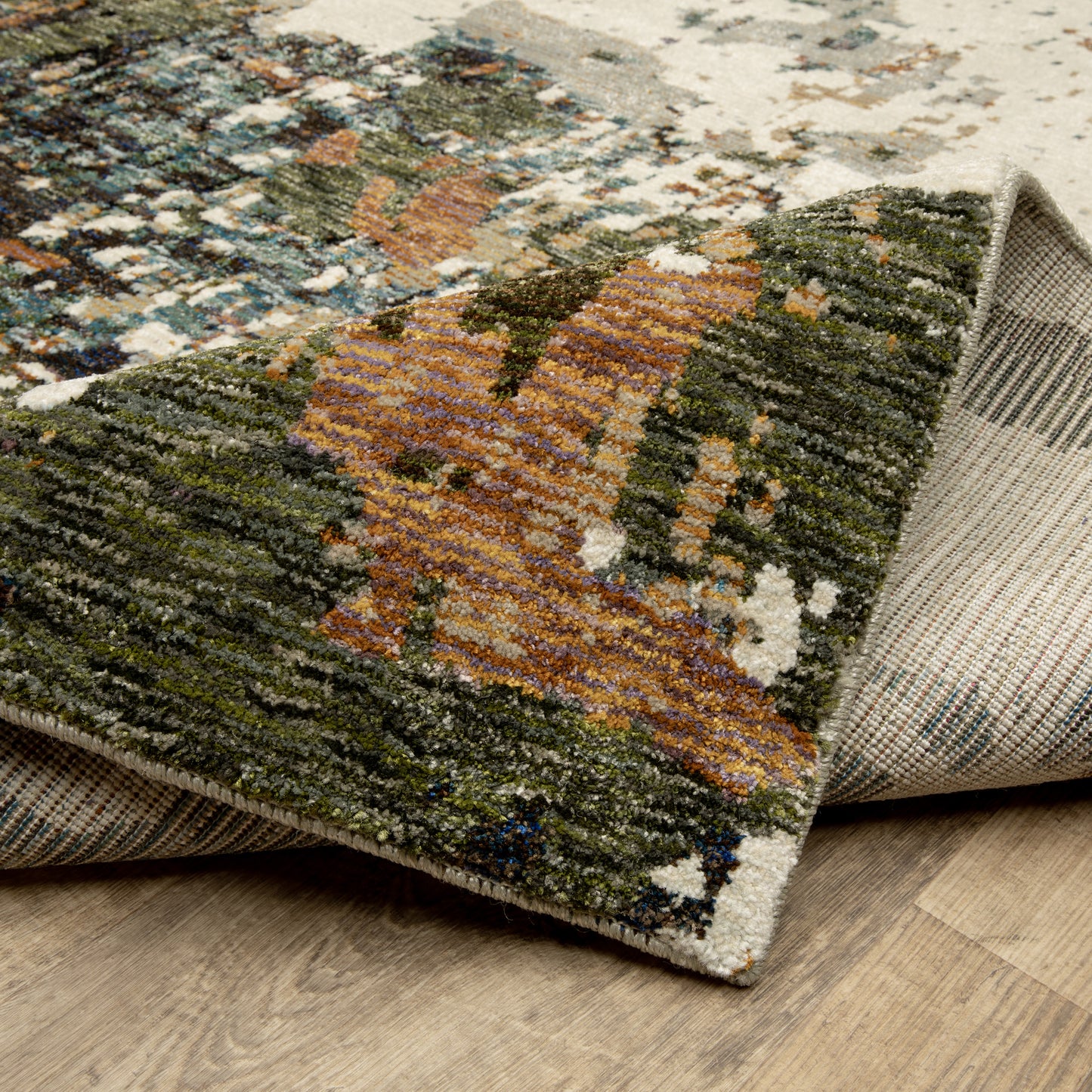 Evolution Abstract Ivory/ Multi Cut Pile Rug