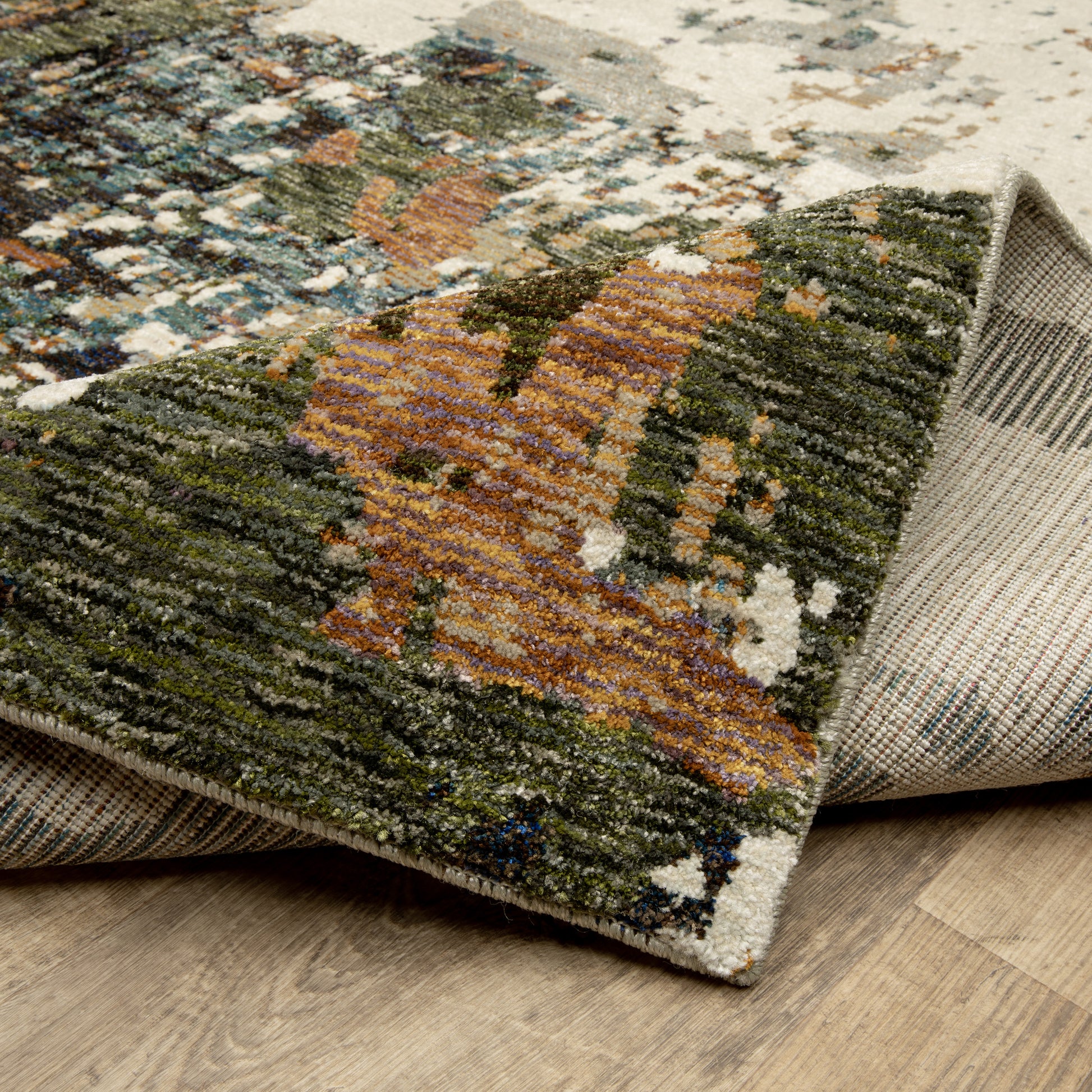 Evolution Abstract Ivory/ Multi Cut Pile Rug