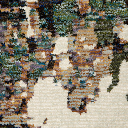 Evolution Abstract Ivory/ Multi Cut Pile Rug