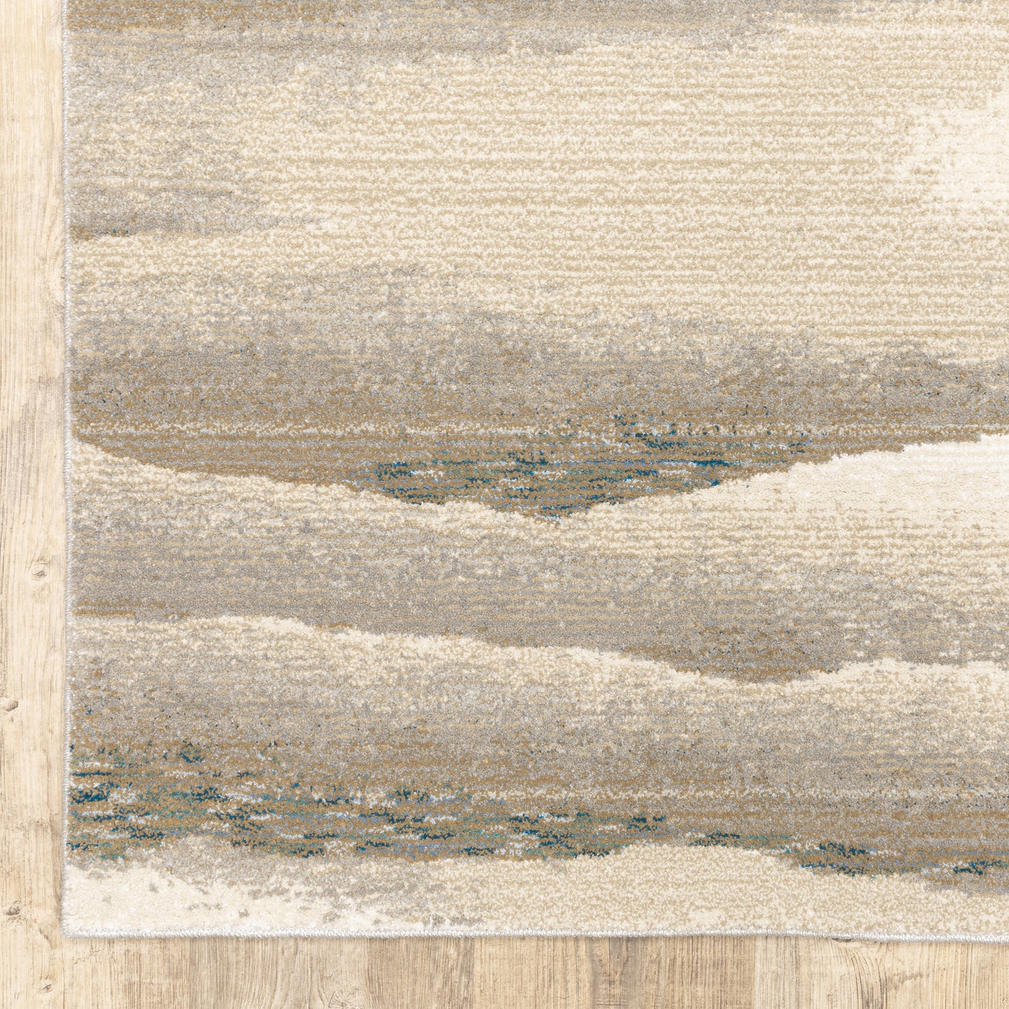 Evolution Abstract Beige/ Ivory Cut Pile Rug