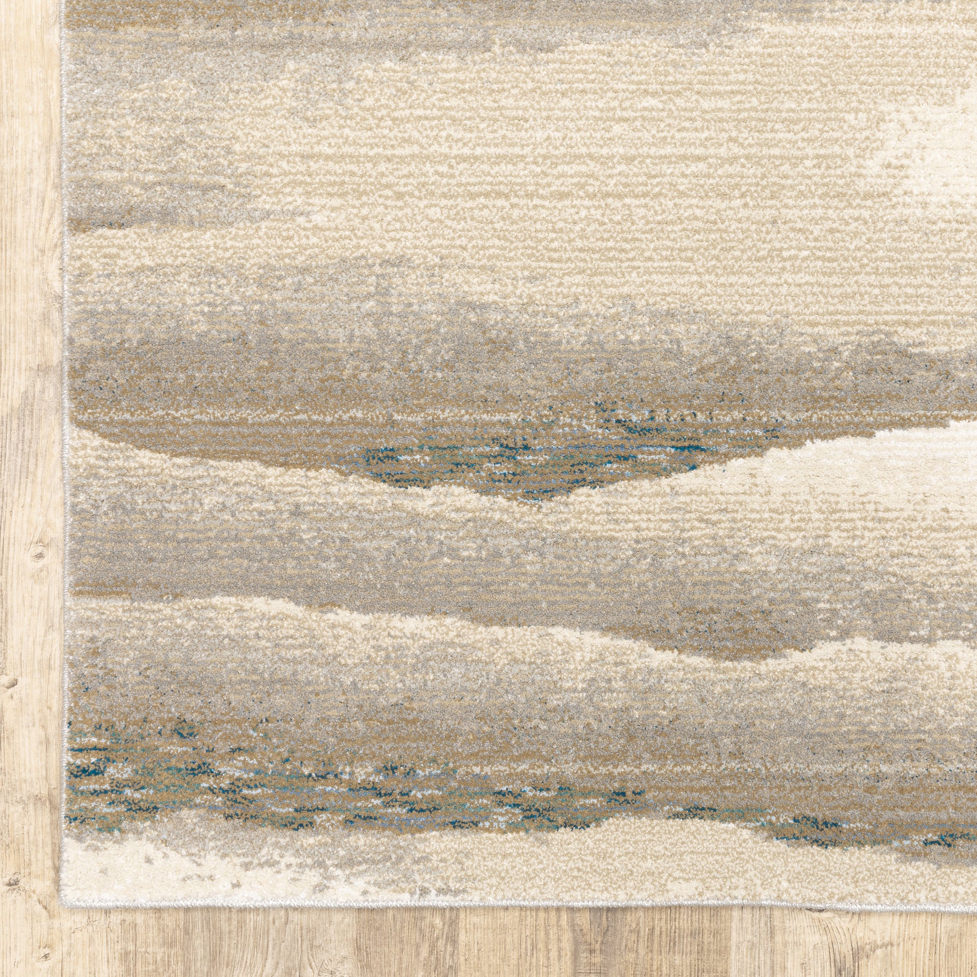 Evolution Abstract Beige/ Ivory Cut Pile Rug