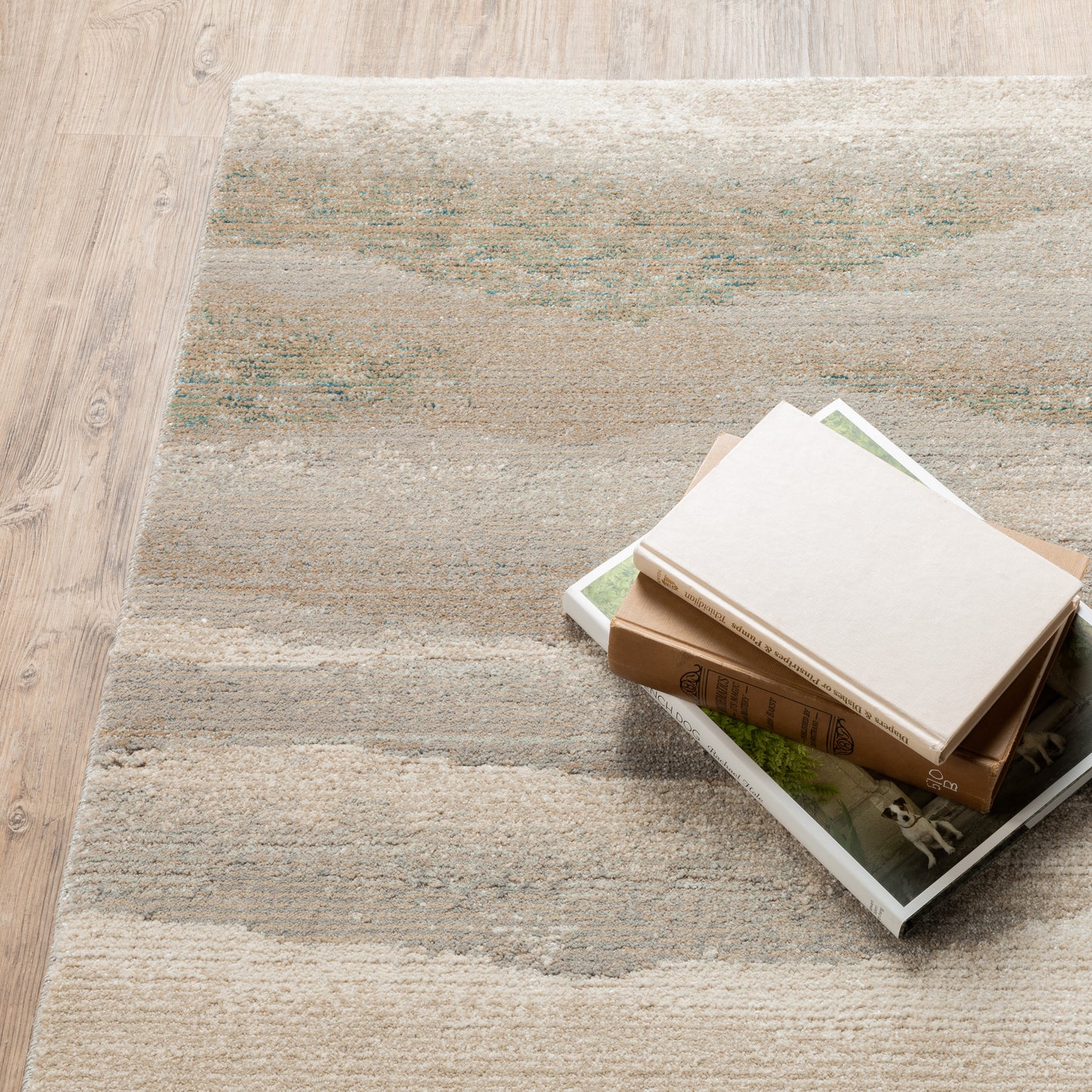 Evolution Abstract Beige/ Ivory Cut Pile Rug