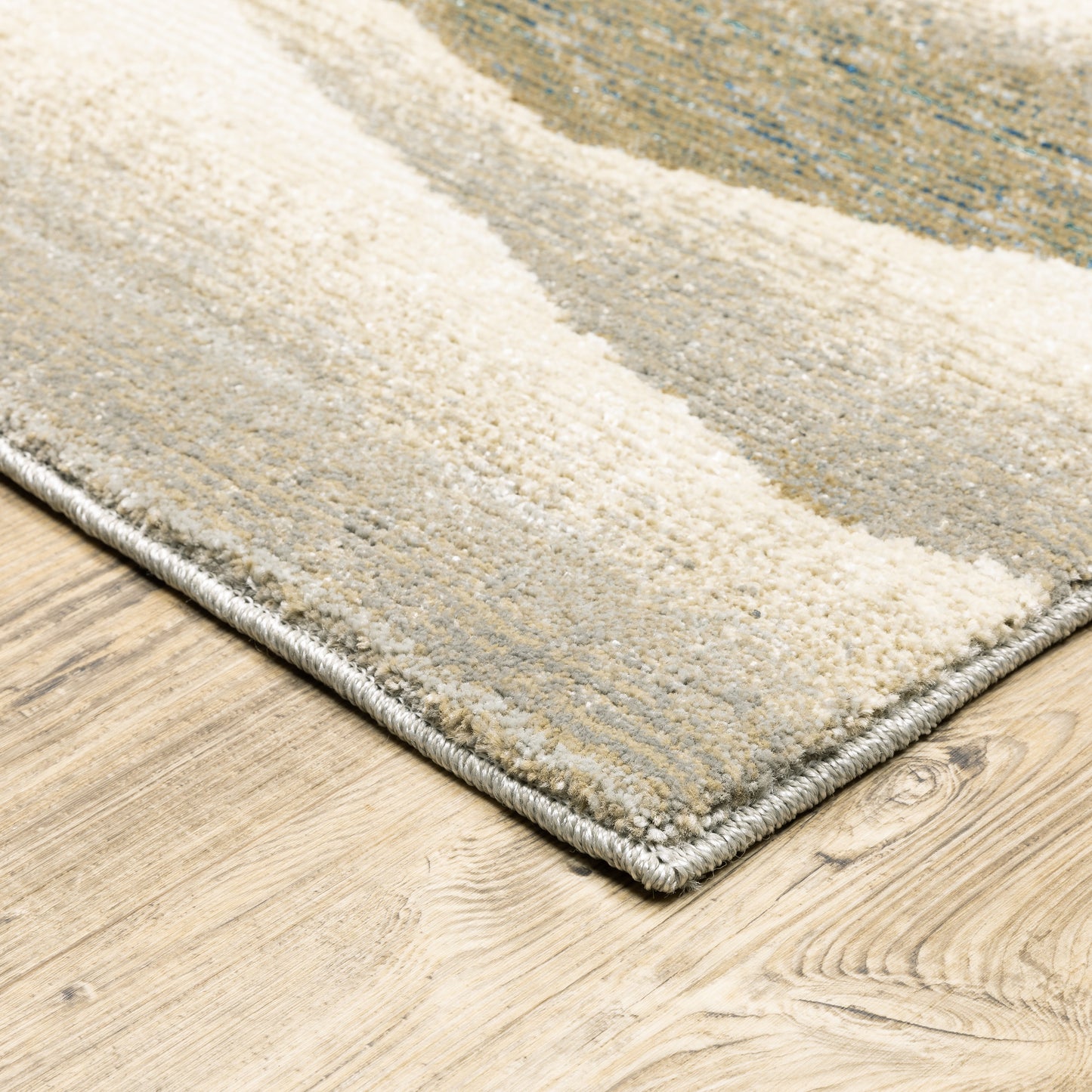 Evolution Abstract Beige/ Ivory Cut Pile Rug