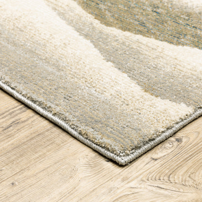 Evolution Abstract Beige/ Ivory Cut Pile Rug