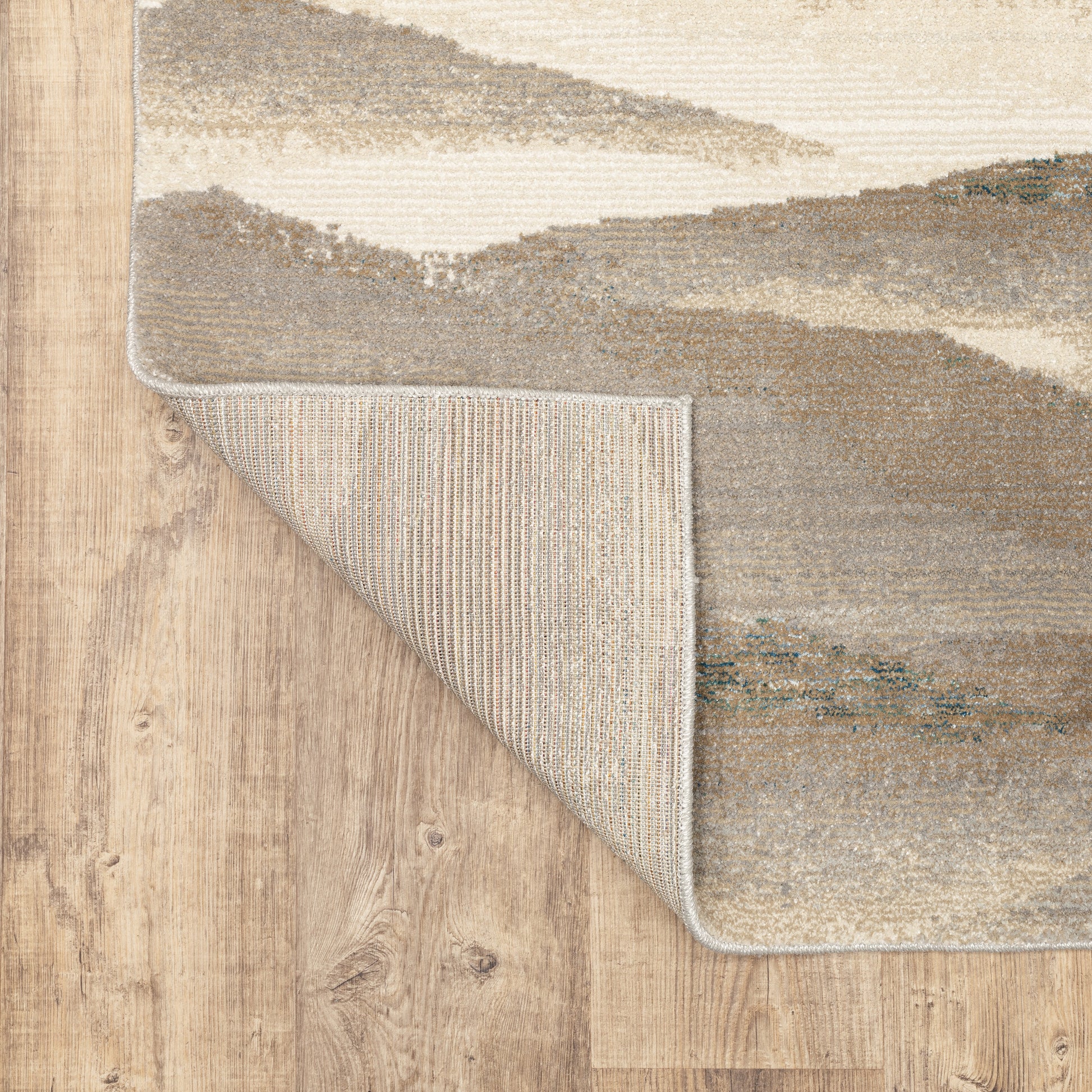 Evolution Abstract Beige/ Ivory Cut Pile Rug