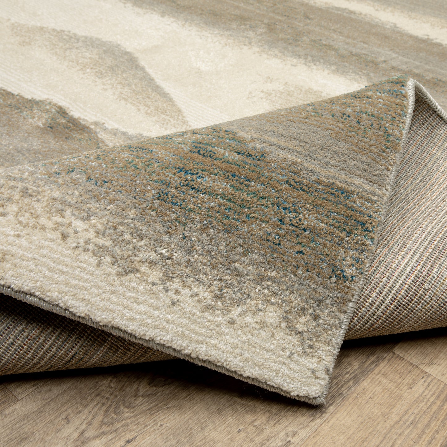 Evolution Abstract Beige/ Ivory Cut Pile Rug