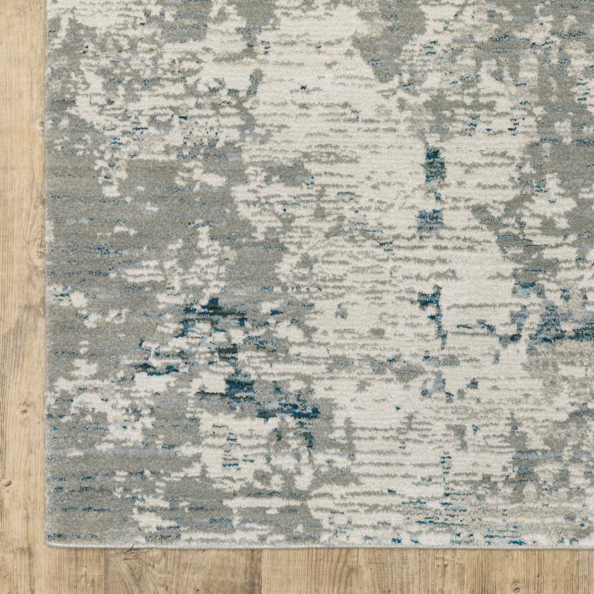 Evolution Abstract Grey/ Blue Cut Pile Rug