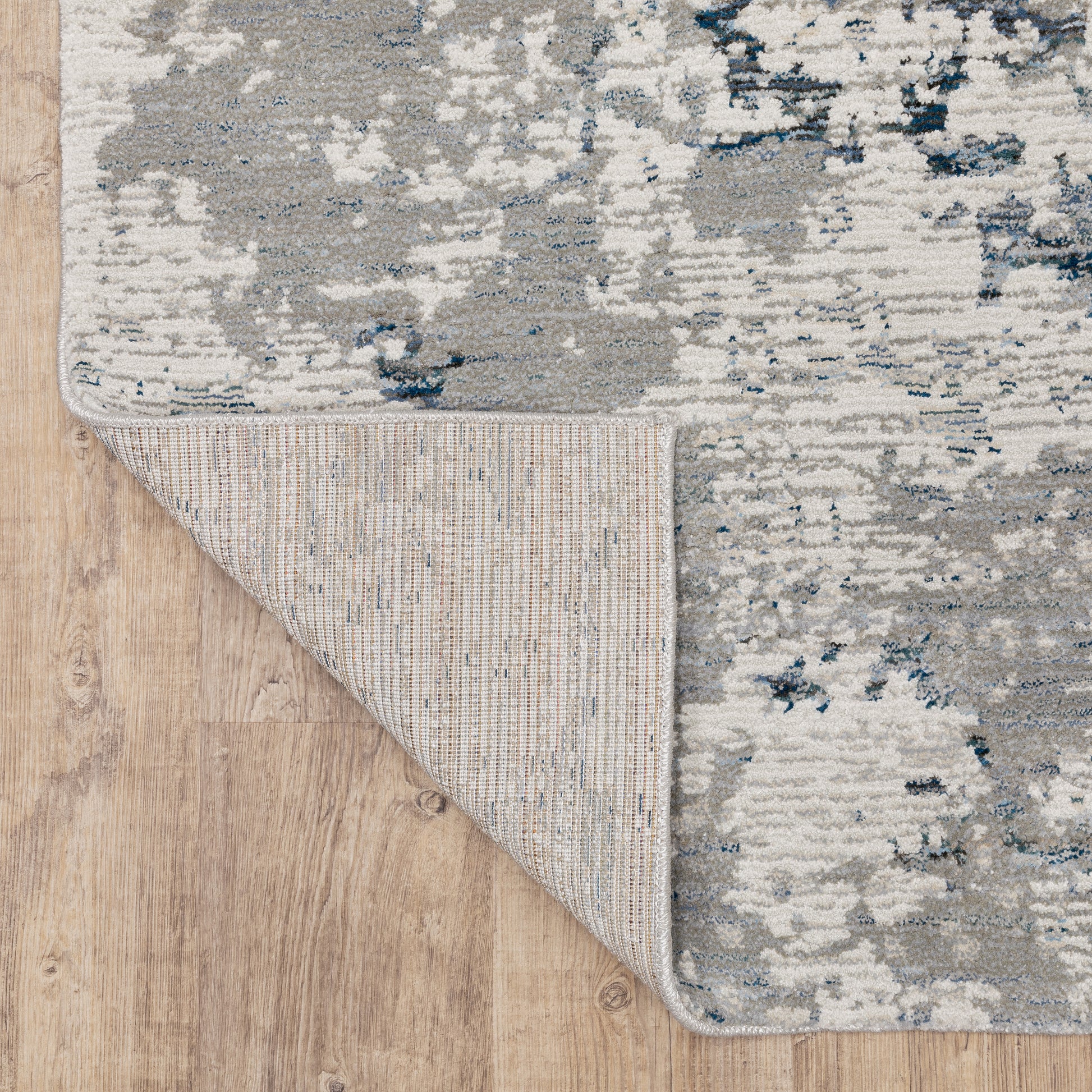 Evolution Abstract Grey/ Blue Cut Pile Rug