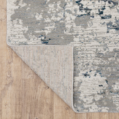 Evolution Abstract Grey/ Blue Cut Pile Rug