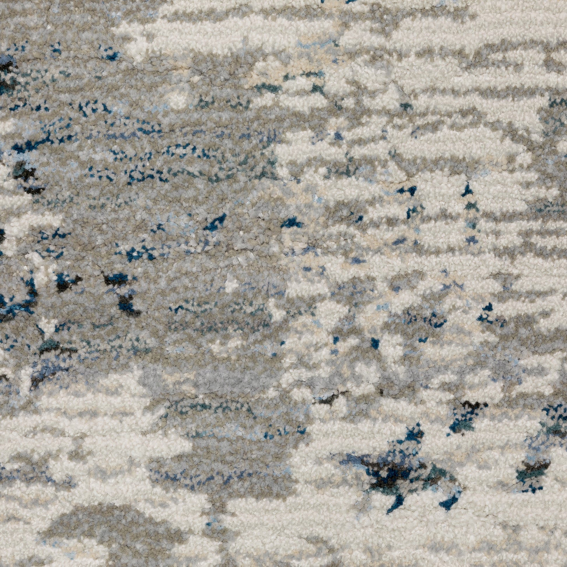Evolution Abstract Grey/ Blue Cut Pile Rug