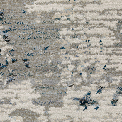 Evolution Abstract Grey/ Blue Cut Pile Rug