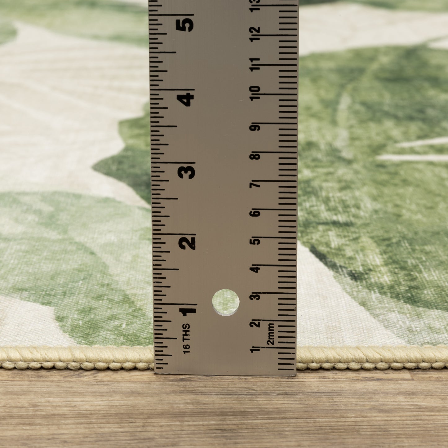 Fiji Botanical Beige/ Green Tropical Flat Weave Rug