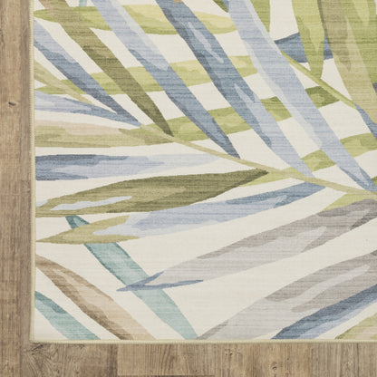 Fiji Botanical Beige/ Multi Tropical Flat Weave Rug