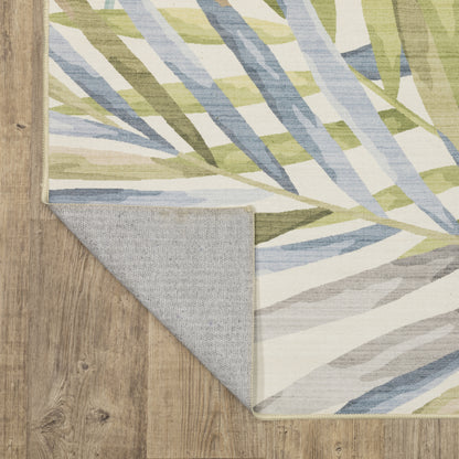 Fiji Botanical Beige/ Multi Tropical Flat Weave Rug
