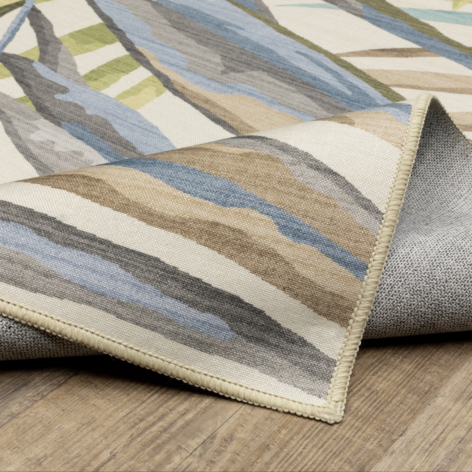 Fiji Botanical Beige/ Multi Tropical Flat Weave Rug