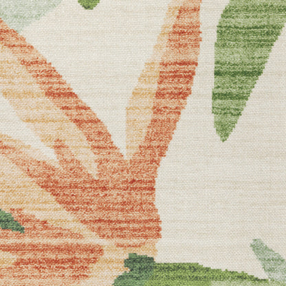 Fiji Botanical Beige/ Green Tropical Flat Weave Rug