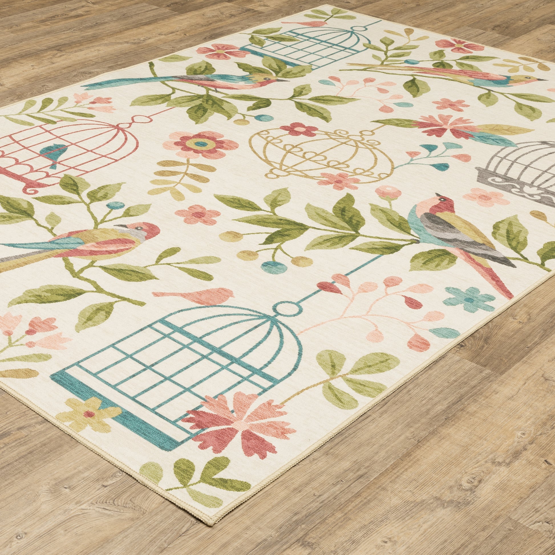Fiji Animal Beige/ Multi Botanical Flat Weave Rug
