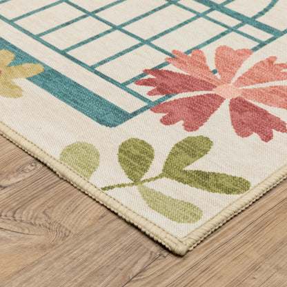 Fiji Animal Beige/ Multi Botanical Flat Weave Rug