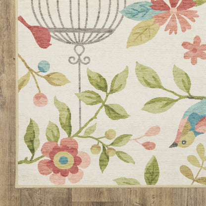 Fiji Animal Beige/ Multi Botanical Flat Weave Rug