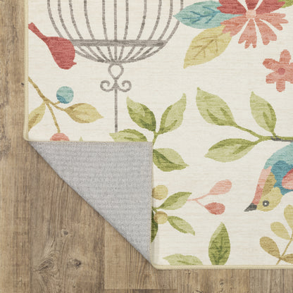 Fiji Animal Beige/ Multi Botanical Flat Weave Rug