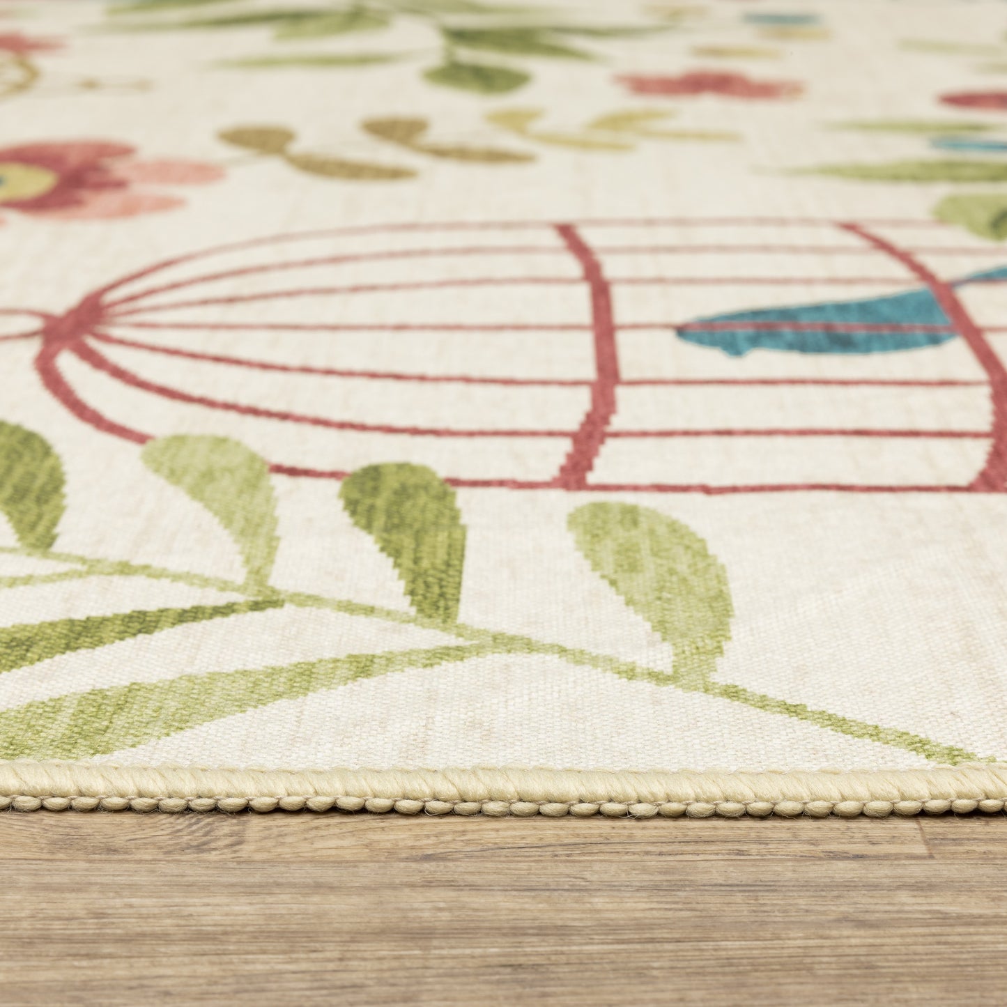 Fiji Animal Beige/ Multi Botanical Flat Weave Rug