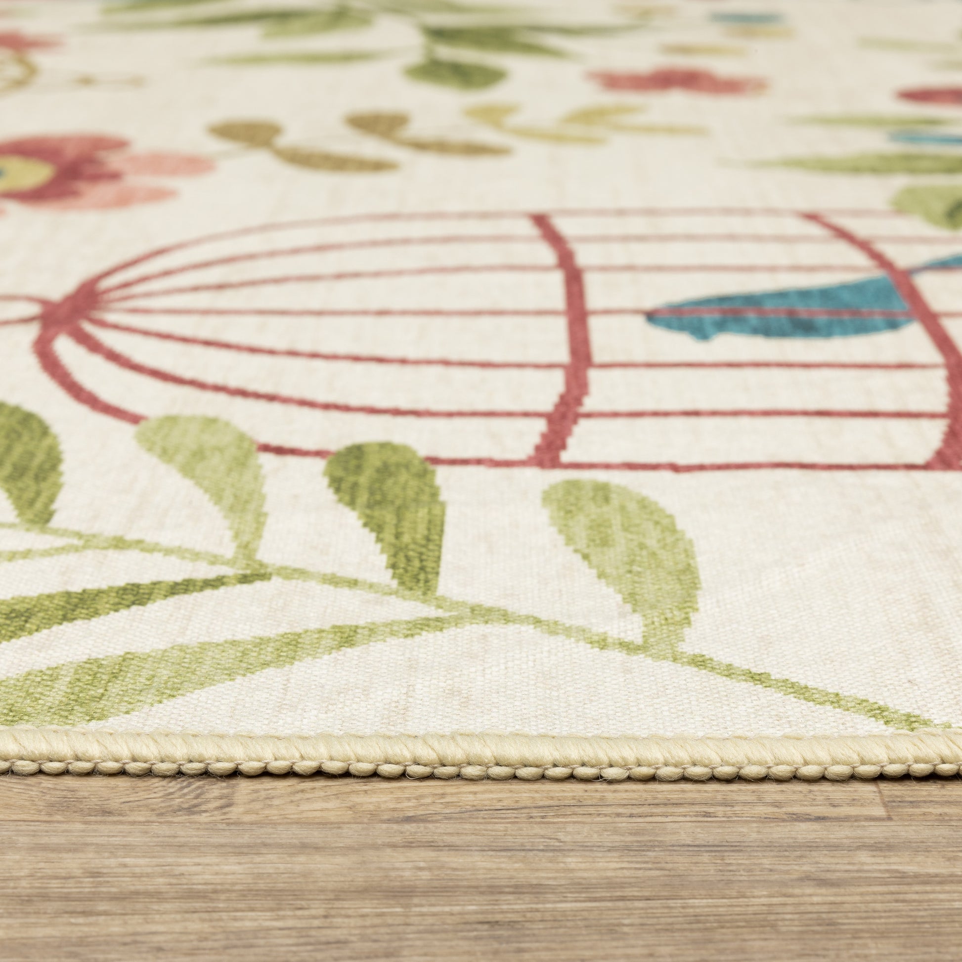 Fiji Animal Beige/ Multi Botanical Flat Weave Rug