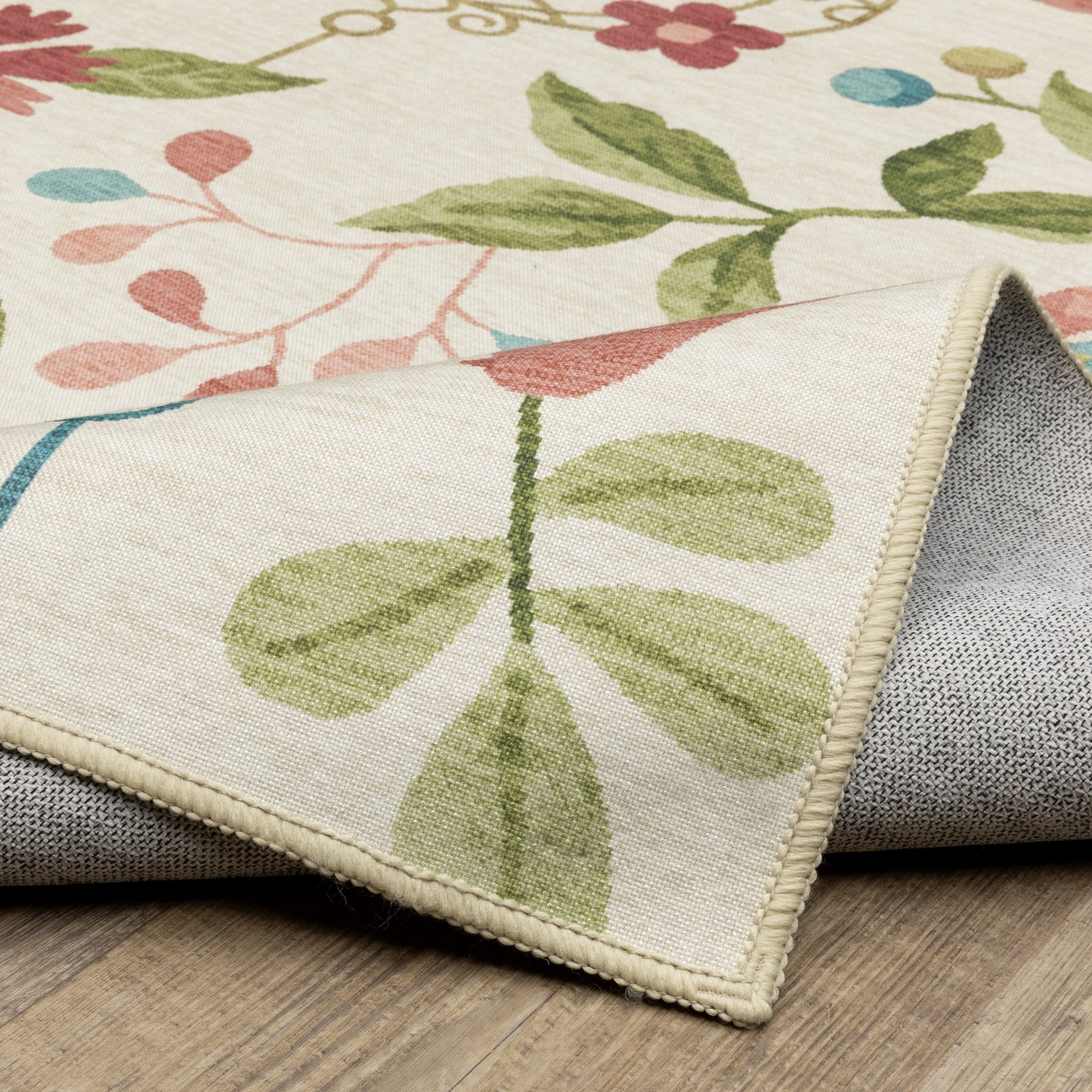 Fiji Animal Beige/ Multi Botanical Flat Weave Rug