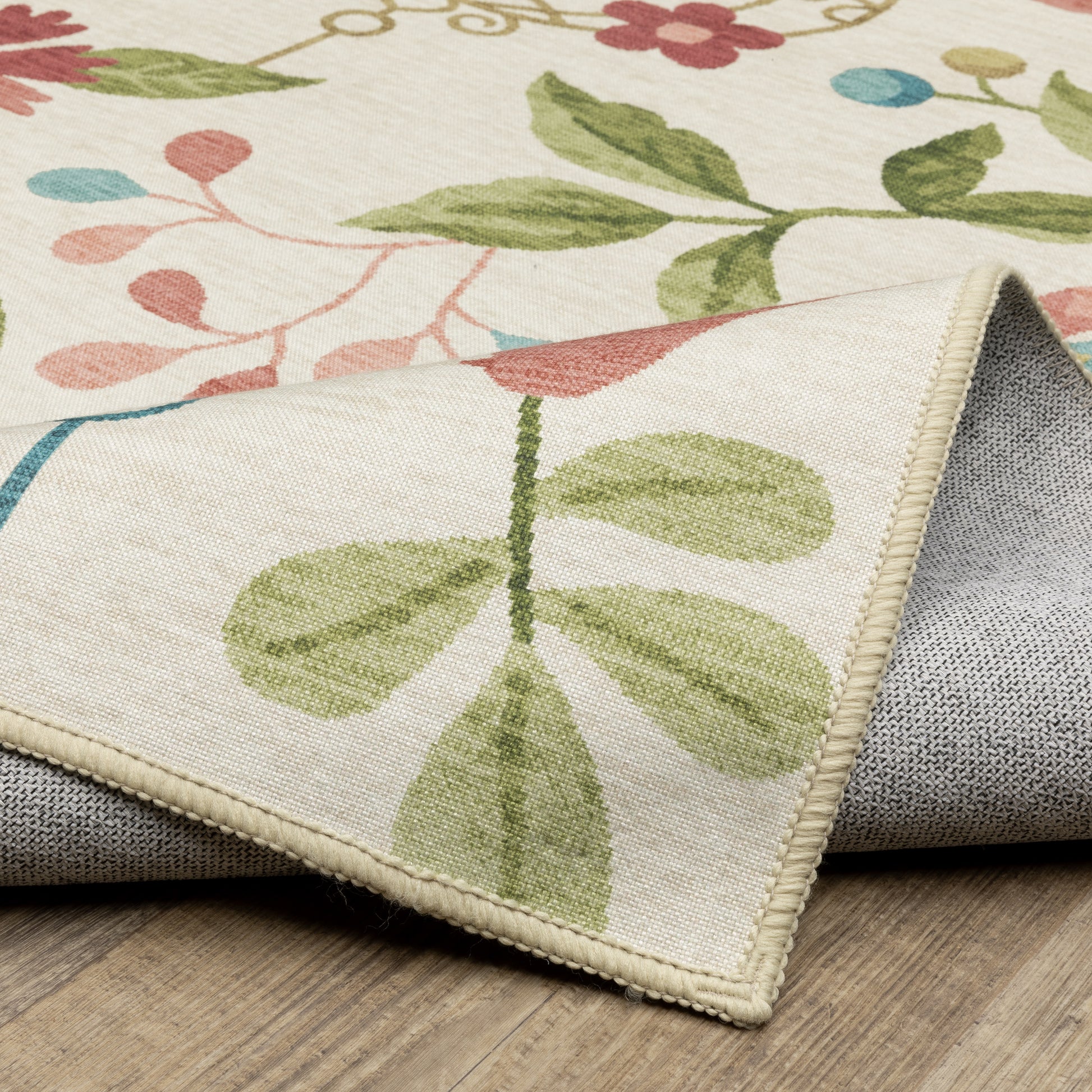Fiji Animal Beige/ Multi Botanical Flat Weave Rug