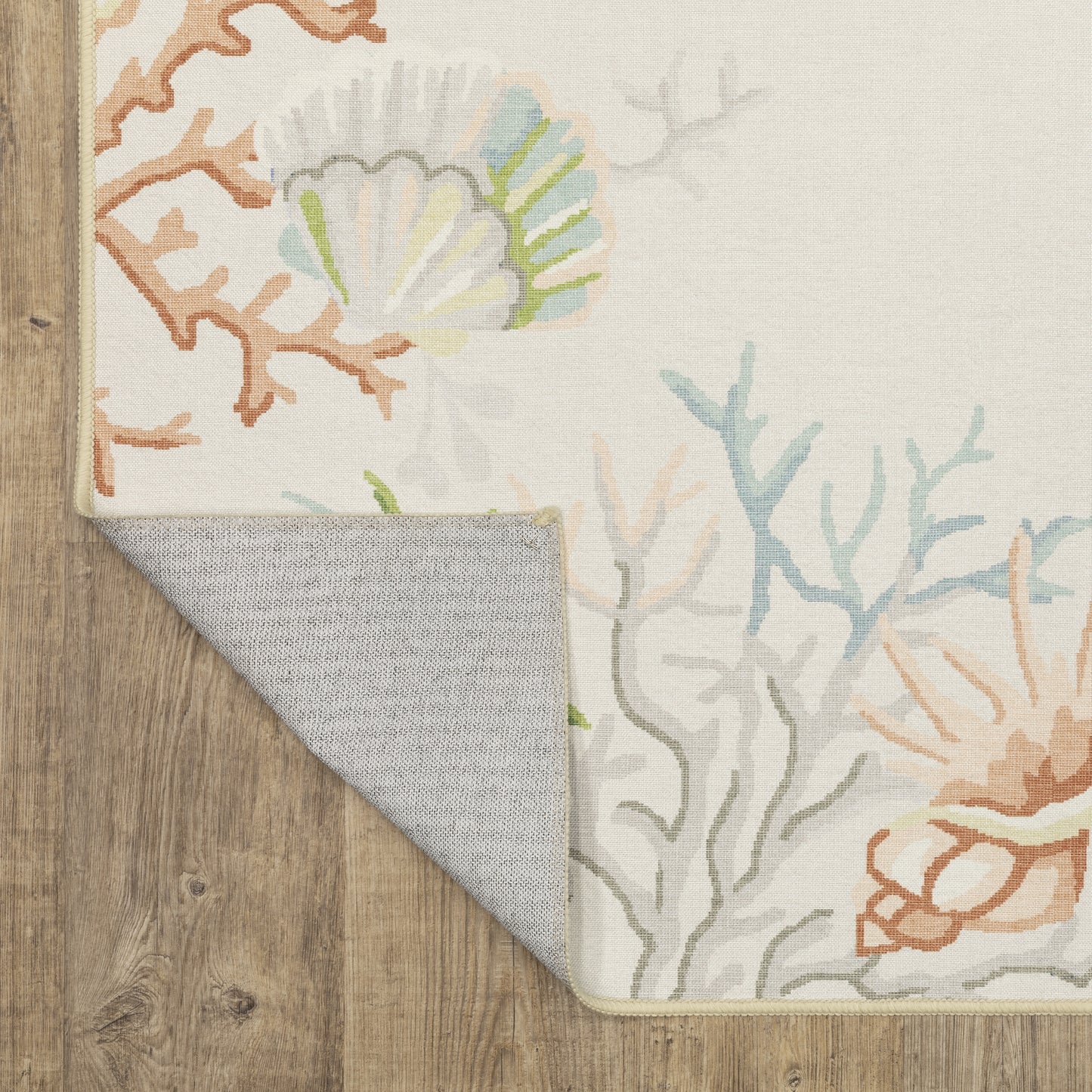 Fiji Tropical Beige/ Multi Border Flat Weave Rug